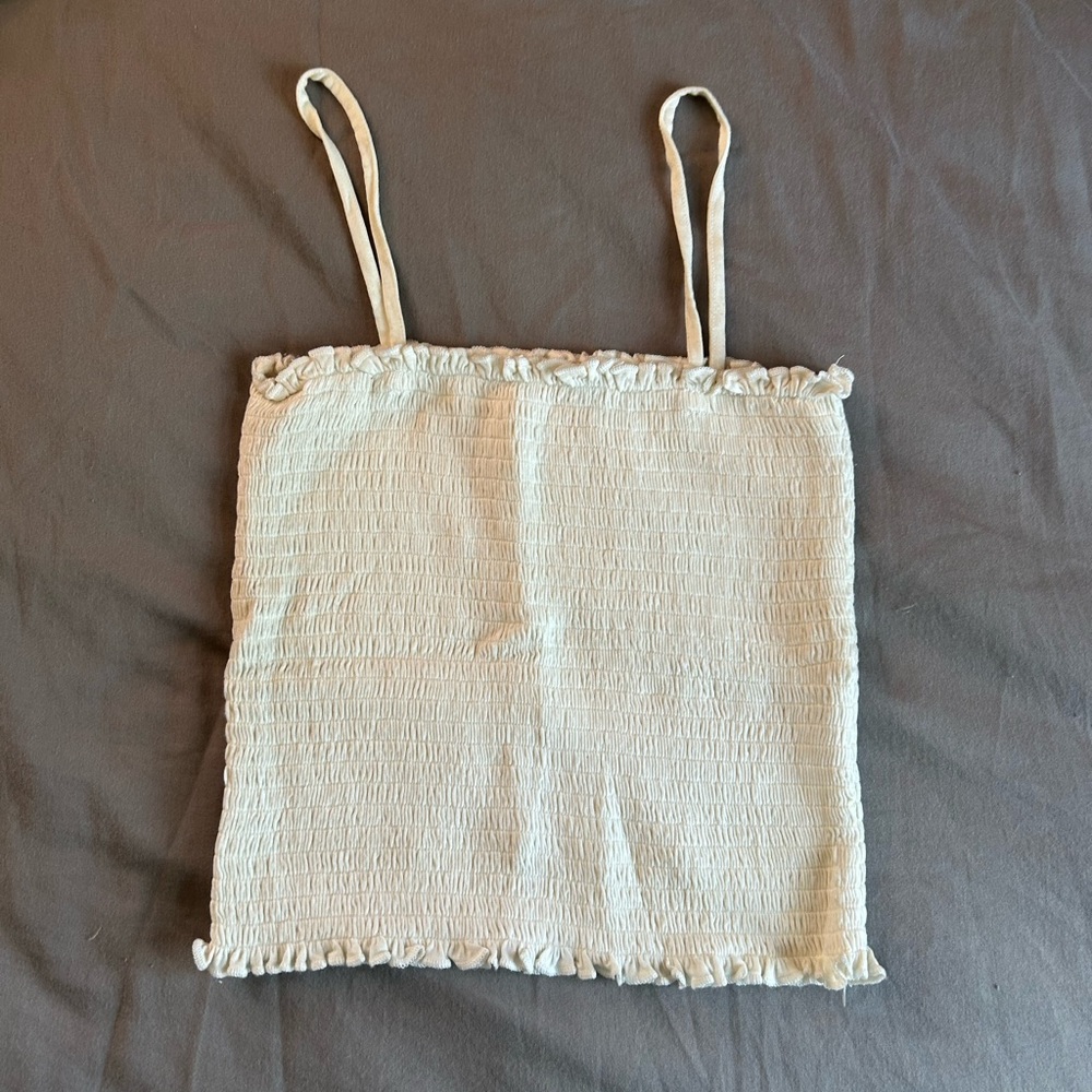 White Smocked Tank Top
